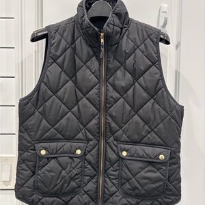 J. Crew Black Quilted Vest